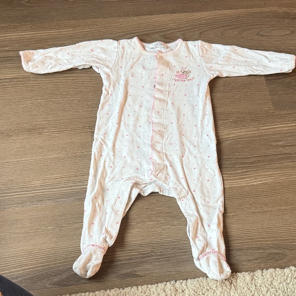 FREE WITH PURCHASE- Magnolia baby little mouse embroidered baby girl footie